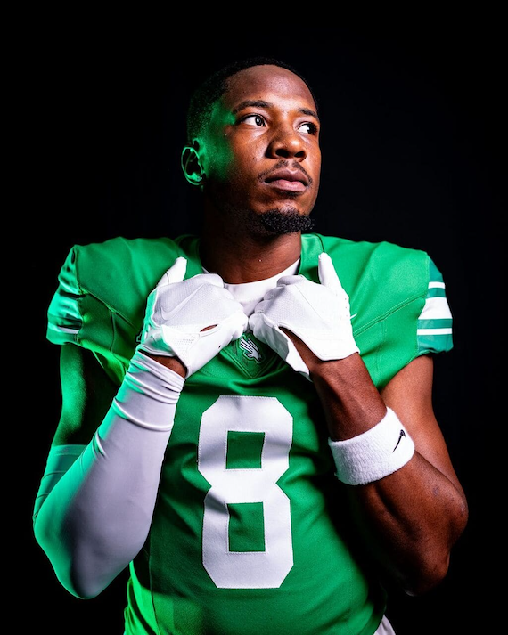 Damon Ward Jr. in his Mean Green football uniform