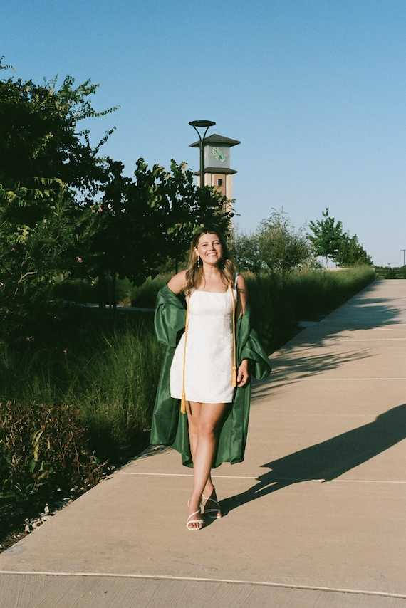 Jillian Gilmore in commencement regalia