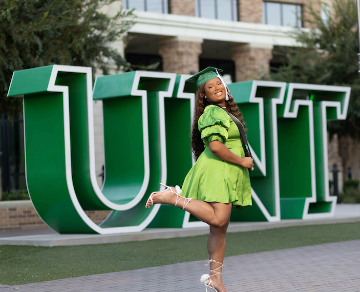 Shanice Parker in commencement regalia