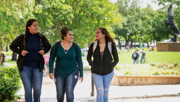 Students walking