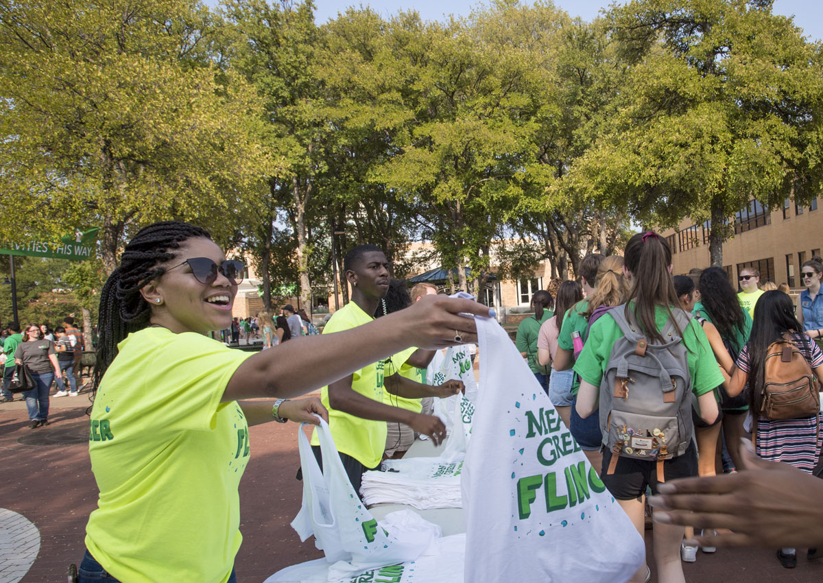 students enjoying mean green fling