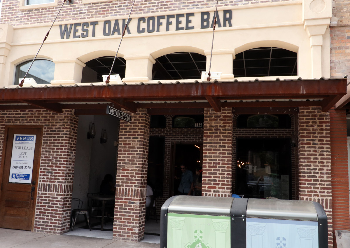 The front entrance of WestOak Coffee Bar